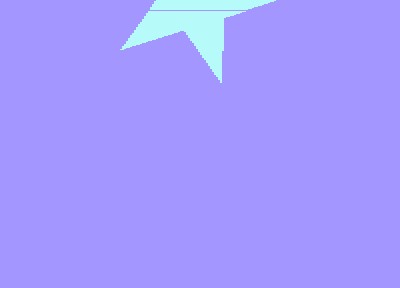 Glitch number one: A horizontal line appears in the bouncing star.